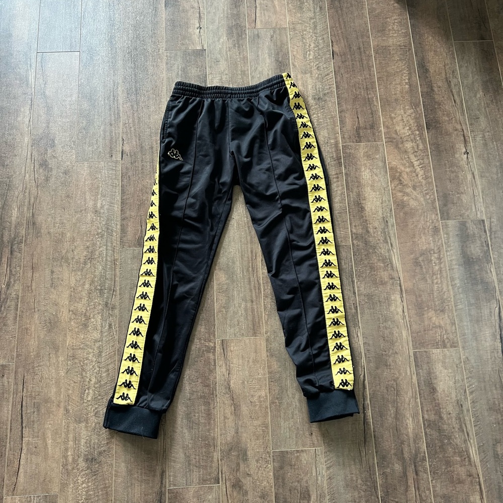 Kappa Men’s Black and Yellow Track Pants